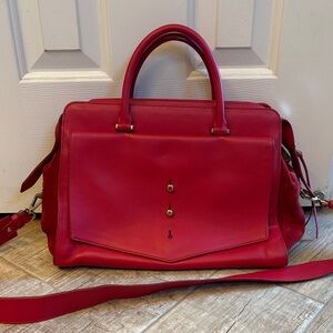 Thakoon Front Pocket Tote Red Leather Handbag